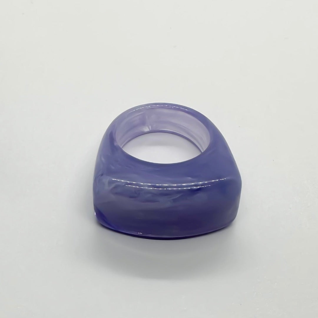 Bague résine lilas